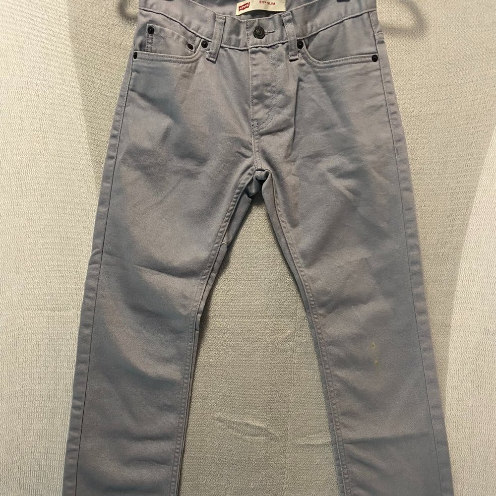 Levi's 511 Jeans - Boys - Sz 14 Regular - 27x27 Light Gray denim, straight cut